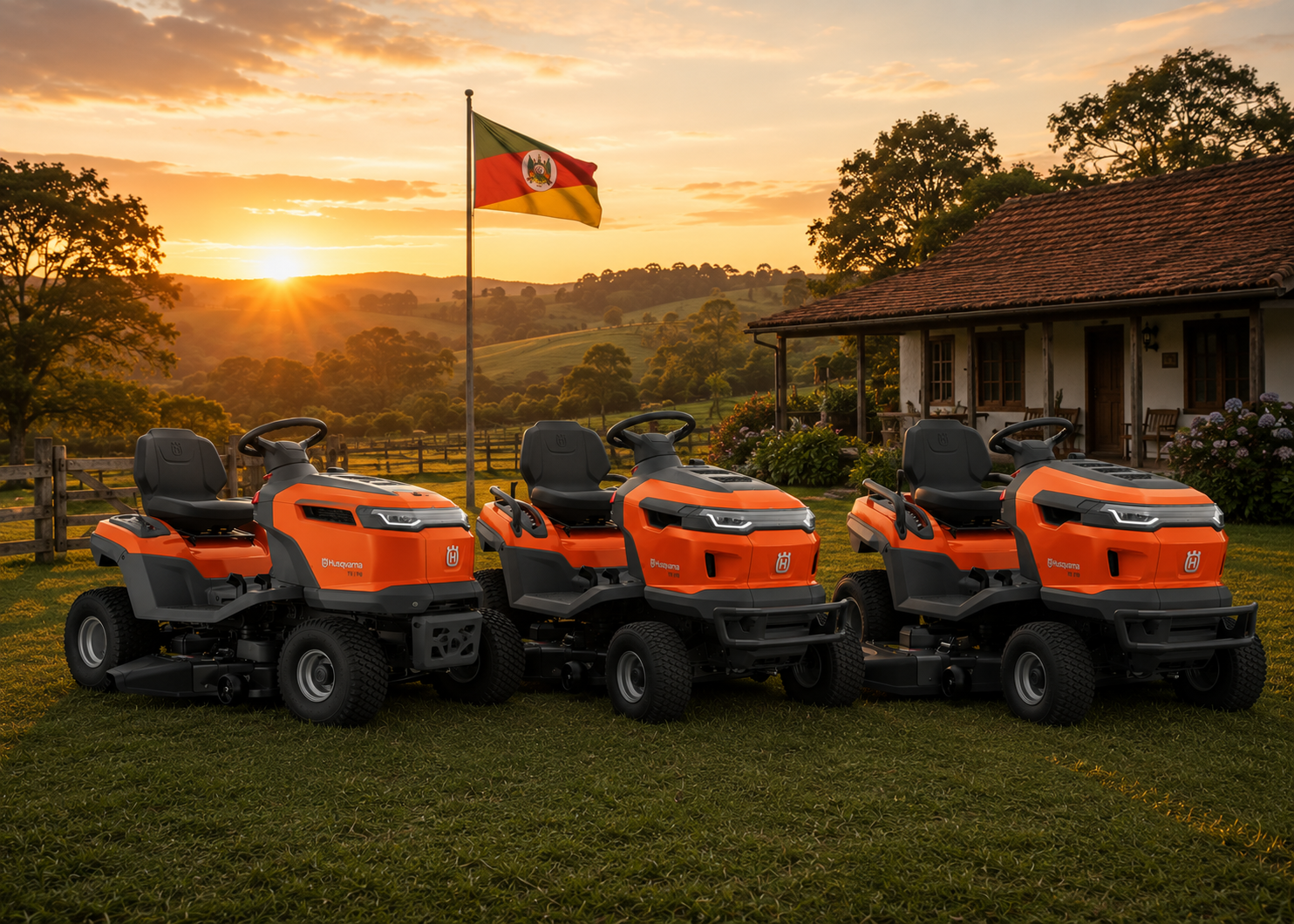 Linha de tratores cortadores Husqvarna Fischer no Rio Grande do Sul