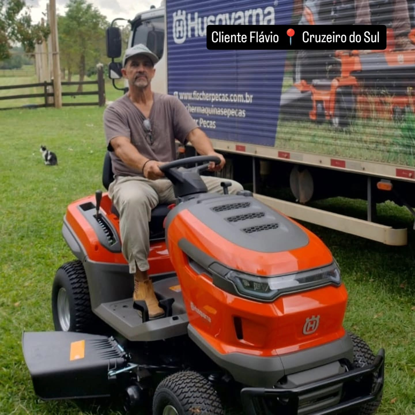 Cliente Flávio em Cruzeiro do Sul/RS com o Husqvarna TS 217